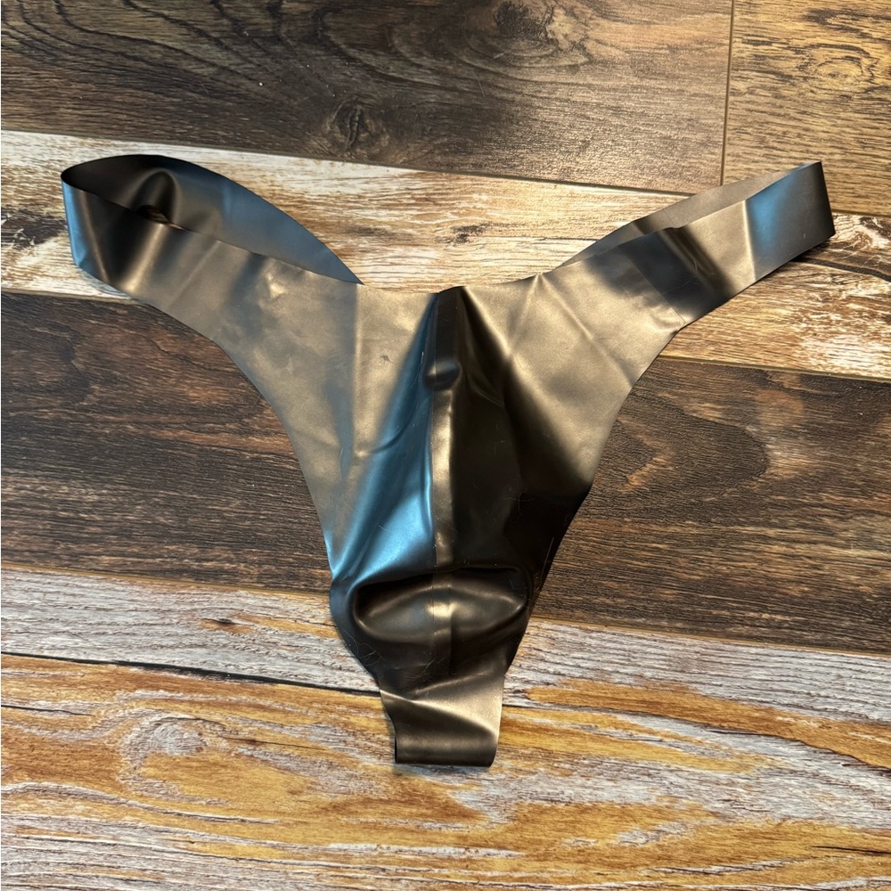 LATEX Fetish Charcoal/Silver Gray “Real” Rubber Thong (men’s)- Bondage BDSM